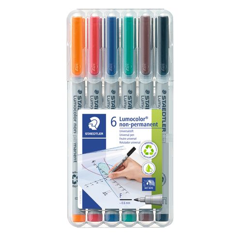 Staedtler Lumocolor Non Permanent Fine Marker 316 Wallet 6