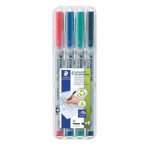 Staedtler Lumocolor Non Permanent Medium Marker 315 Wallet 4