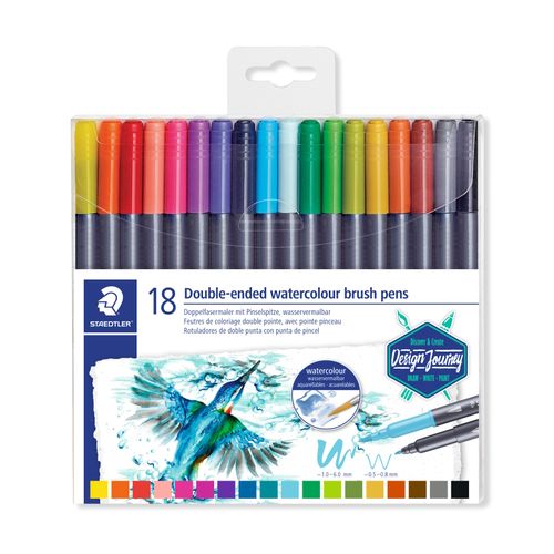 Staedtler Double Ended Watercolour Brush Pen 3001 Wallet 18