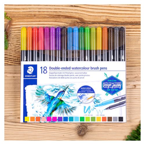 Staedtler Double Ended Watercolour Brush Pen 3001 Wallet 18
