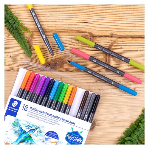 Staedtler Double Ended Watercolour Brush Pen 3001 Wallet 18