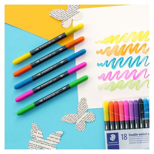 Staedtler Double Ended Watercolour Brush Pen 3001 Wallet 18