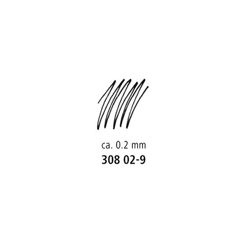 Staedtler Pigment Liner 0.2mm Black 308 02-9 Box 10