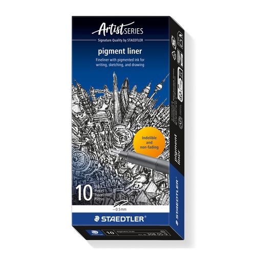 Staedtler Pigment Liner 0.5mm Black 308 05-9 Box 10