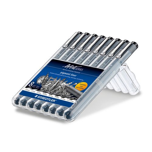 Staedtler Pigment Liner Wallet Of 8 Line Widths 308 SB8
