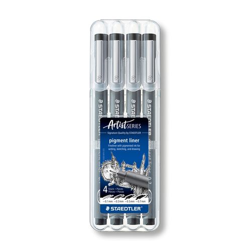 Staedtler Pigment Liner Wallet Of 4 Line Widths 308 WP4