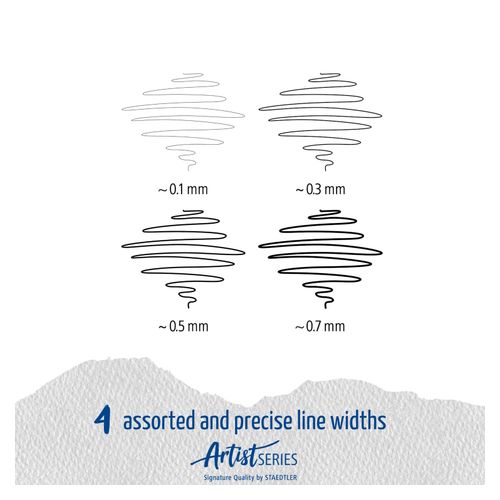 Staedtler Pigment Liner Wallet Of 4 Line Widths 308 WP4
