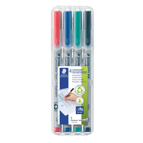 Staedtler Lumocolor Non Permanent Super Fine Marker 311 Wallet 4