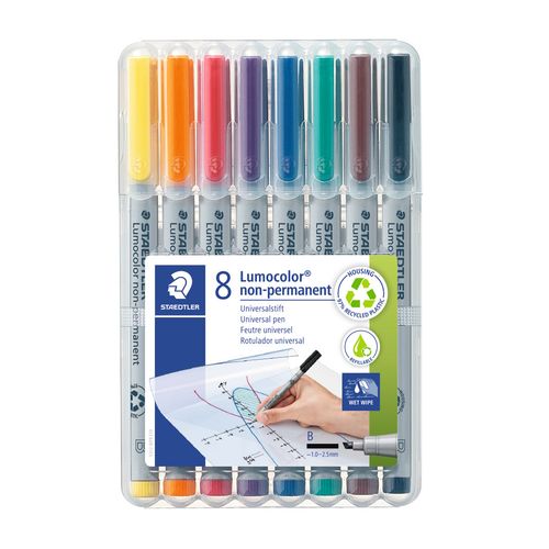 Staedtler Lumocolor Non Permanent Broad Marker 312 Wallet 8