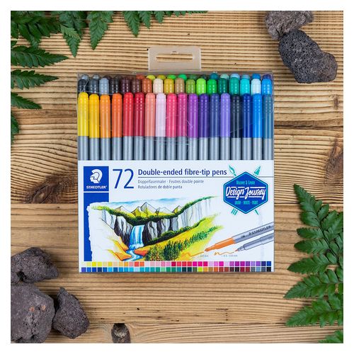 Staedtler Double Ended Fibre Tip Colouring Markers 3200 TB72 Assorted Wallet 72