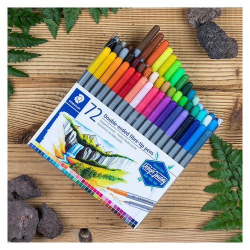 Staedtler Double Ended Fibre Tip Colouring Markers 3200 TB72 Assorted Wallet 72