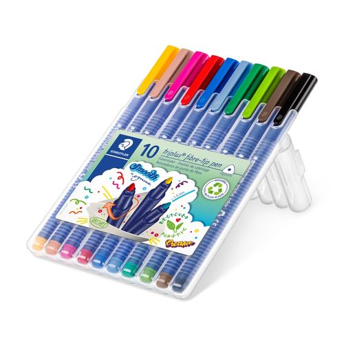 Staedtler Triplus Fibre Tip Colouring Markers 323 SB10 Assorted Wallet 10