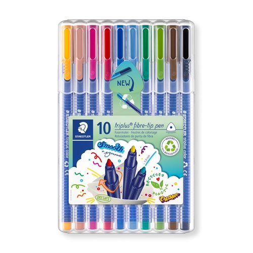 Staedtler Triplus Fibre Tip Colouring Markers 323 SB10 Assorted Wallet 10