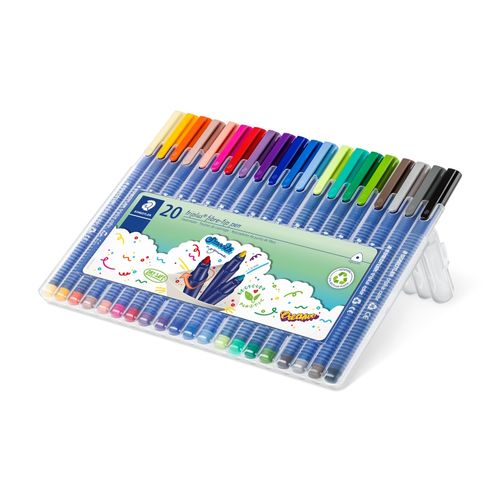 Staedtler Triplus Fibre Tip Colouring Markers 323 SB20 Assorted Wallet 20