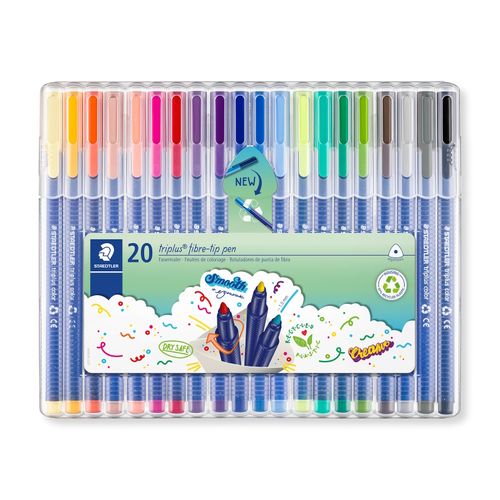 Staedtler Triplus Fibre Tip Colouring Markers 323 SB20 Assorted Wallet 20