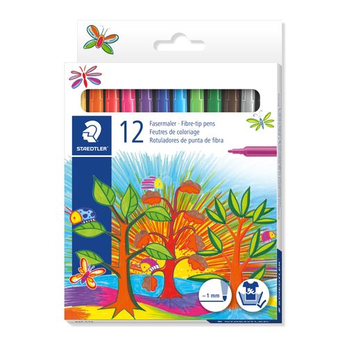 Staedtler Noris Club Fibre Tip Colouring Markers 325 C12 Assorted Wallet 12