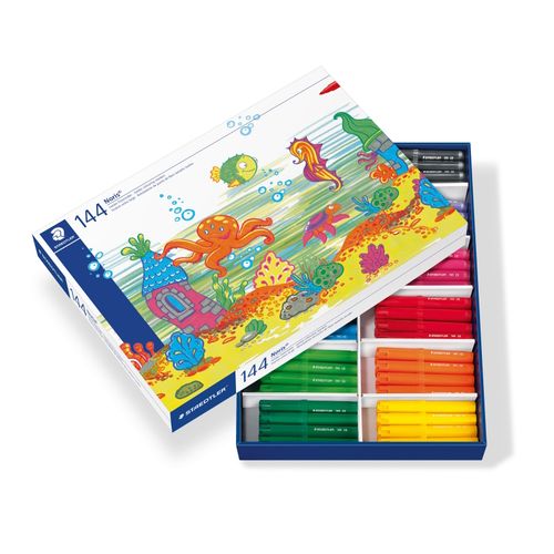 Staedtler Noris Club Jumbo Colouring Markers 340 C144 Class Pack Assorted Box 144
