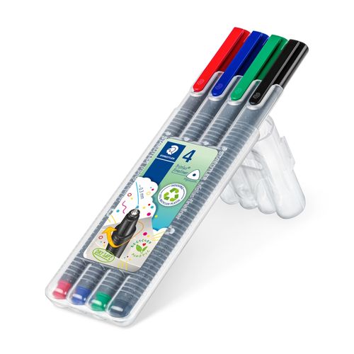Staedtler Triplus Fineliner Pen Wallet Of 4 Assorted Colours 334 SB4