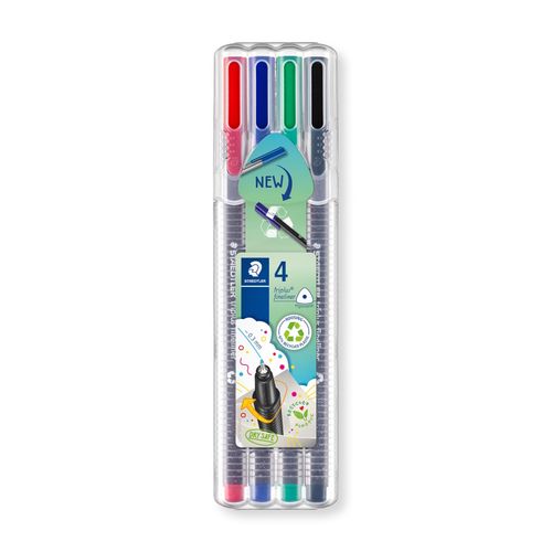 Staedtler Triplus Fineliner Pen Wallet Of 4 Assorted Colours 334 SB4