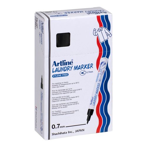 Artline 750 Laundry Marker 0.7mm Bullet Nib Black - Sold Each (12 per Box)