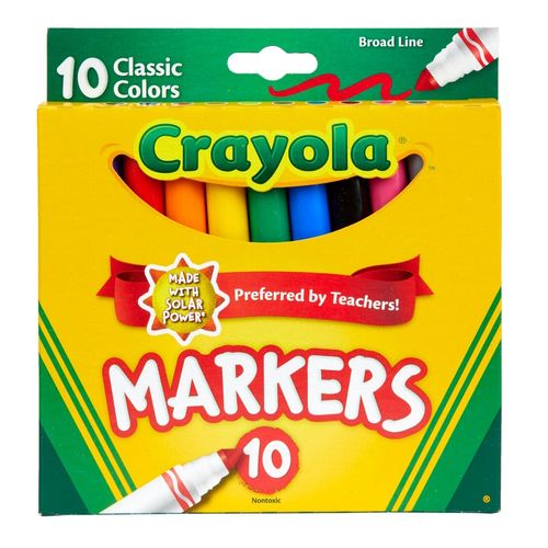 Crayola Coloured Markers Classic Broadline Assorted Pack 10