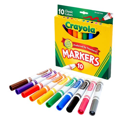 Crayola Coloured Markers Classic Broadline Assorted Pack 10