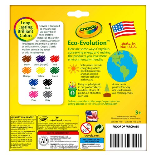 Crayola Coloured Markers Classic Broadline Assorted Pack 10