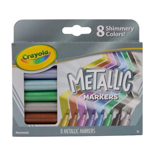 Crayola Colouring Markers 58 8628 Metallic Shimmery Assorted Pk8