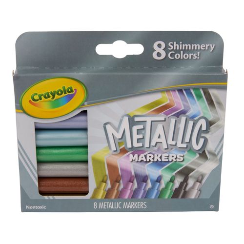 Crayola Colouring Markers 58 8628 Metallic Shimmery Assorted Pk8