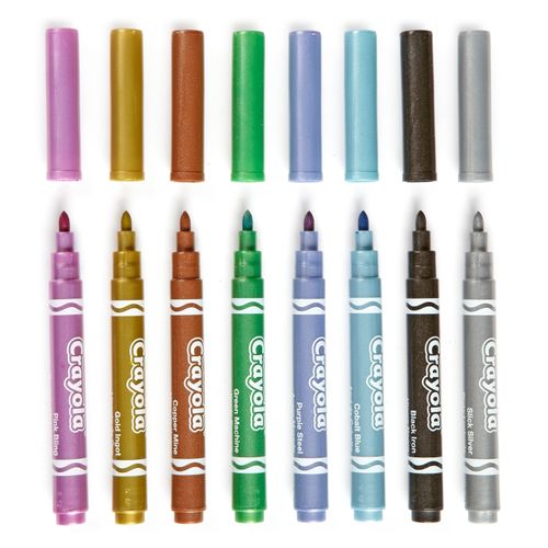 Crayola Colouring Markers 58 8628 Metallic Shimmery Assorted Pk8