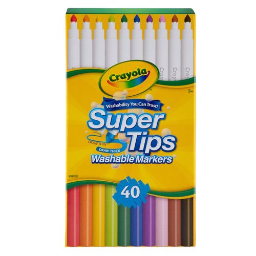 Crayola Washable Super Tip Markers Deskpack Assorted Pack 40