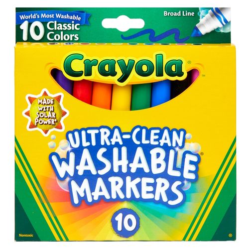 Crayola Ultra Clean Washable Jumbo Markers Classic Colours Pack 10