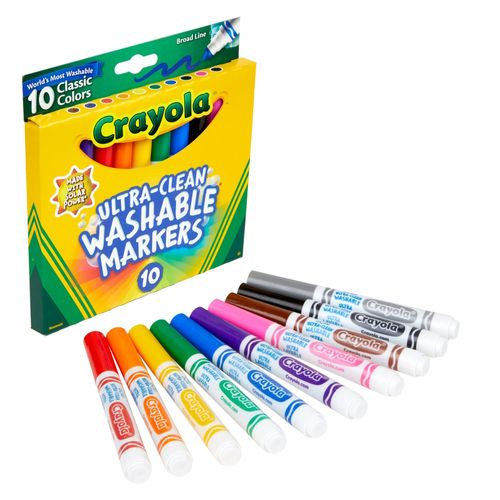 Crayola Ultra Clean Washable Jumbo Markers Classic Colours Pack 10