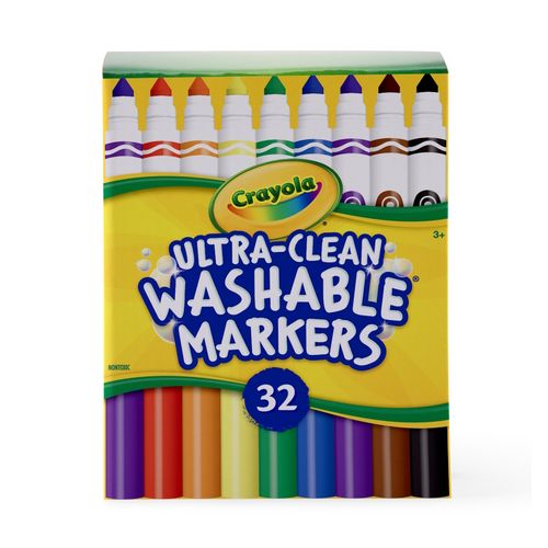 Crayola Ultra Clean Washable Jumbo Markers Classic Colours Deskpack Pack 32
