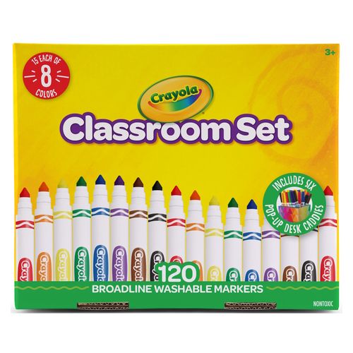 Crayola Ultra Clean Washable Jumbo Markers Classic Colours Classpack Pack 120