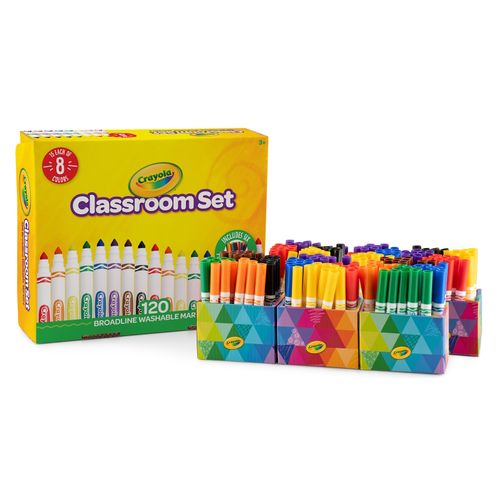 Crayola Ultra Clean Washable Jumbo Markers Classic Colours Classpack Pack 120