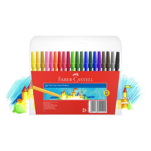 Faber-Castell Colouring Markers Fibre Tip Assorted Wallet/20