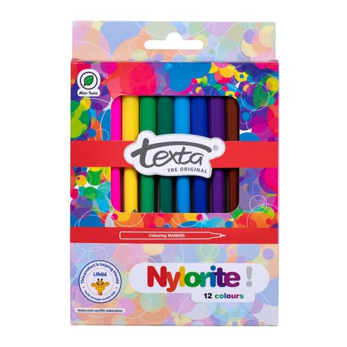 Texta Nylorite Colouring Markers Assorted Wallet 12