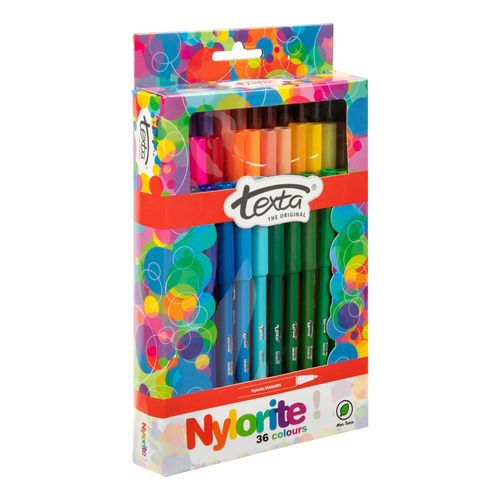 Texta Nylorite Colouring Markers Assorted Wallet 36
