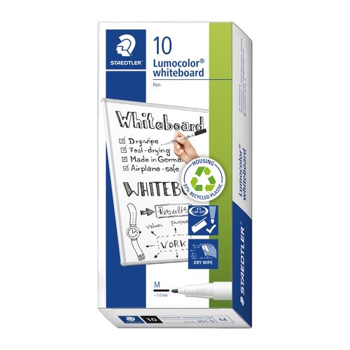 Staedtler Lumocolor 301 Whiteboard Marker Bullet Black Box 10