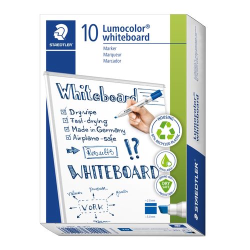 Staedtler Lumocolor 351B Whiteboard Marker Chisel Blue - Sold Each (10 per box)