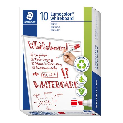 Staedtler Lumocolor 351B Whiteboard Marker Chisel Red - Sold Each (10 per box)