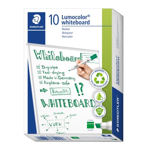 Staedtler Lumocolor 351B Whiteboard Marker Chisel Green - Sold Each (10 per box)