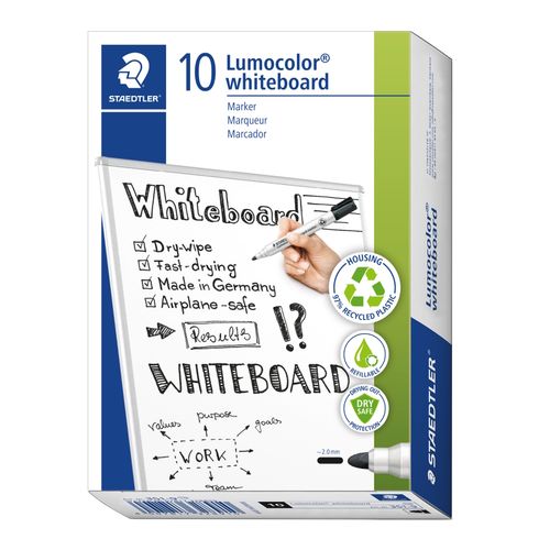 Staedtler Lumocolor 351 Whiteboard Marker Bullet Black - Sold Each (10 per box)
