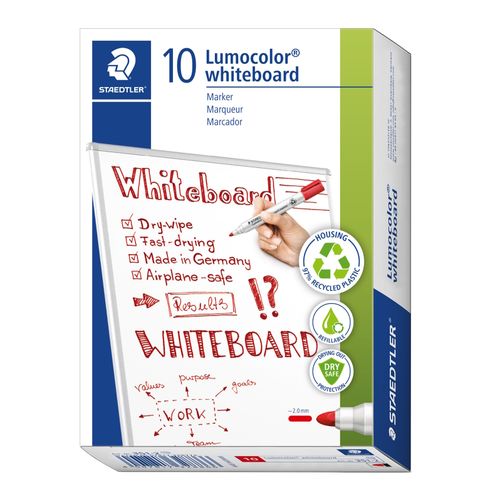 Staedtler Lumocolor 351 Whiteboard Marker Bullet Red - Sold Each (10 per box)
