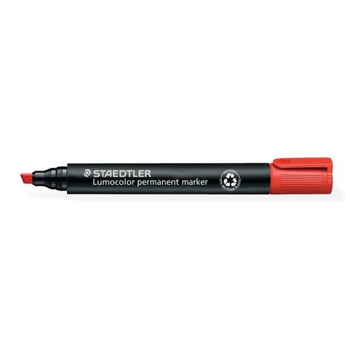 Staedtler 350 Permanent Marker Chisel Red - Sold Each (10 per Box)