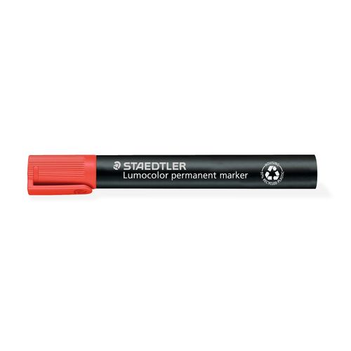 Staedtler 350 Permanent Marker Chisel Red - Sold Each (10 per Box)