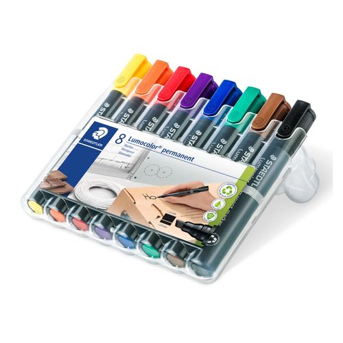 Staedtler 350 Permanent Marker Chisel Assorted Wallet of 8