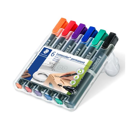 Staedtler 352 Permanent Marker Bullet Assorted Wallet of 6