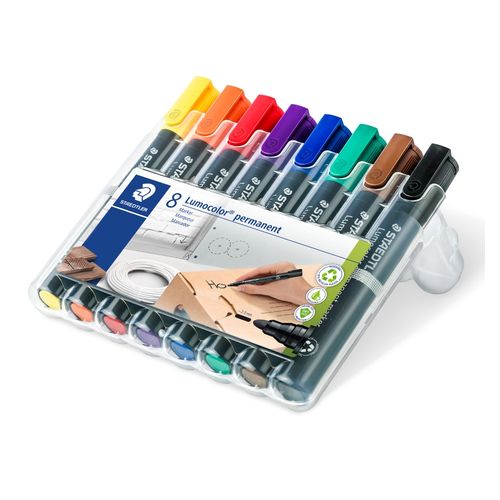 Staedtler 352 Permanent Marker Bullet Assorted Wallet of 8